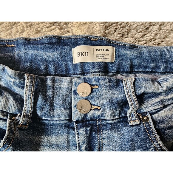 BKE Jeans 31x27 Denim Mid Rise Payton Denim Dark Wash Ankle Skinny Universal Fit - Picture 5 of 8